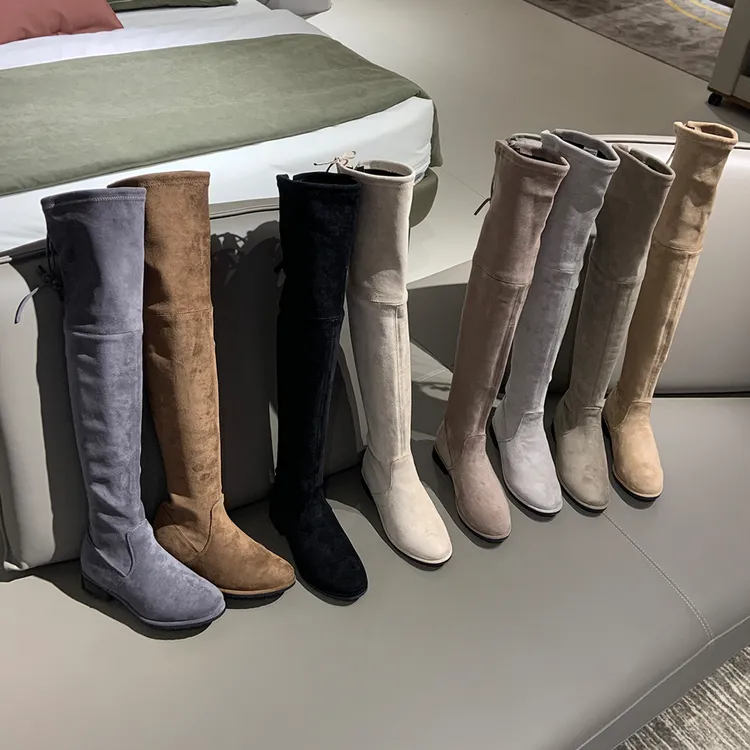 不掉筒sw过膝长靴长筒靴内增高5050高筒靴子瘦瘦过膝靴小潘家女鞋