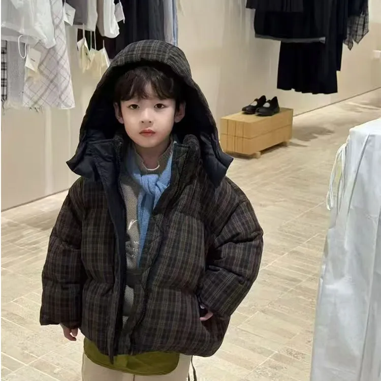 Yonsea云稚儿童冬季加绒棉服男童韩版洋气加厚保暖连帽派克服潮酷