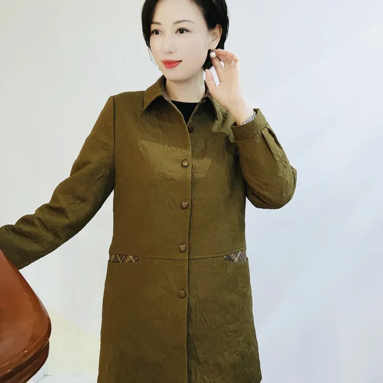 99002新款衬衫领带口袋宽松显瘦时尚品质中长款休闲百搭外套