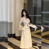 HELEN/热感羊绒中长款夹棉外套女排扣显瘦收腰立领毛呢大衣WT135