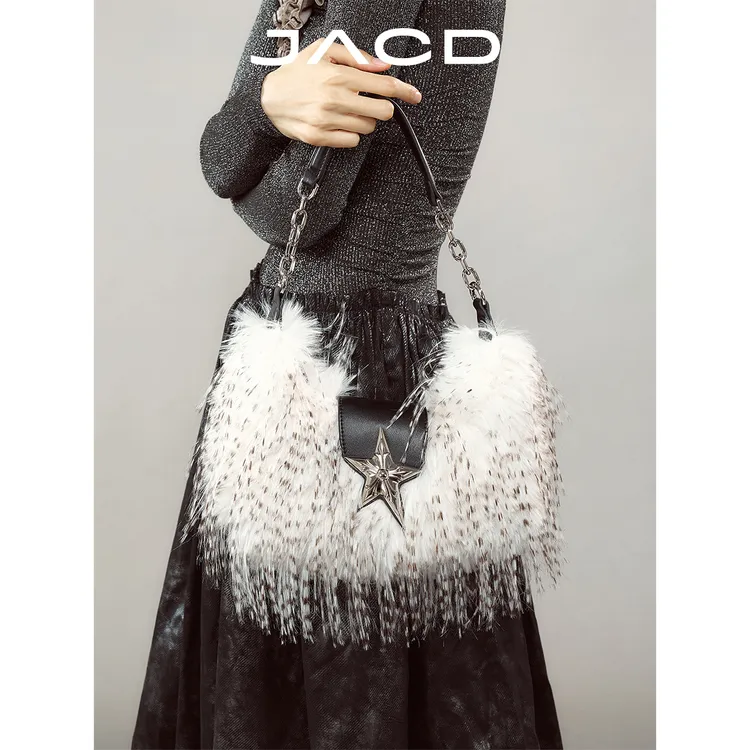 JACD原创设计疗愈触感毛绒包包女2025新款秋冬单肩斜挎包手提包