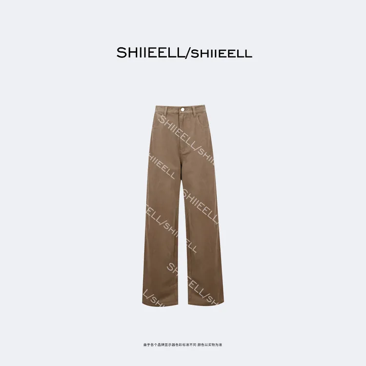 SHIIEELL【长腿密码裤】老钱风斜纹棉解构茧型休闲裤W0118