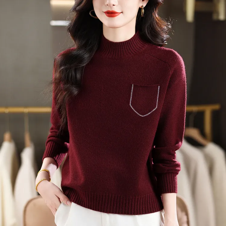 毛衣大码女胖mm冬装内搭上衣2025新款半高领针织打底衫气质高级感