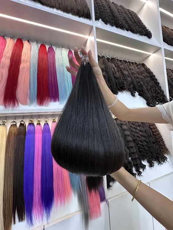 三代无折头抽芯发羽毛接发真发厚发尾烫接发羽毛假发100%全真发