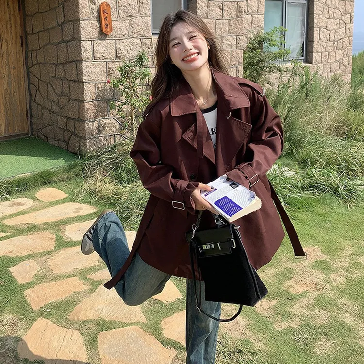 2025年春秋装新款减龄百搭舒适又亲肤提升品质工装中长款风衣外套