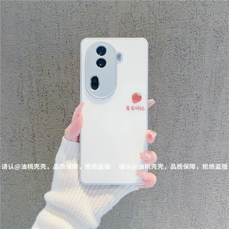 （OPPOReno11系列）金属漆玻璃壳适用OPPOReno11/Reno11Pro手机壳潮