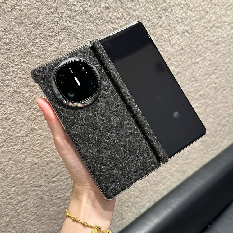 适用华为Matex5真皮压花大牌防摔小花纹手机壳Matex6全包中轴超薄