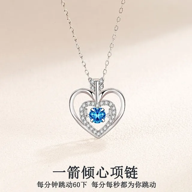 周大福珠宝丘比特之心999纯银项炼女士轻奢小众跳动的心爱心吊坠