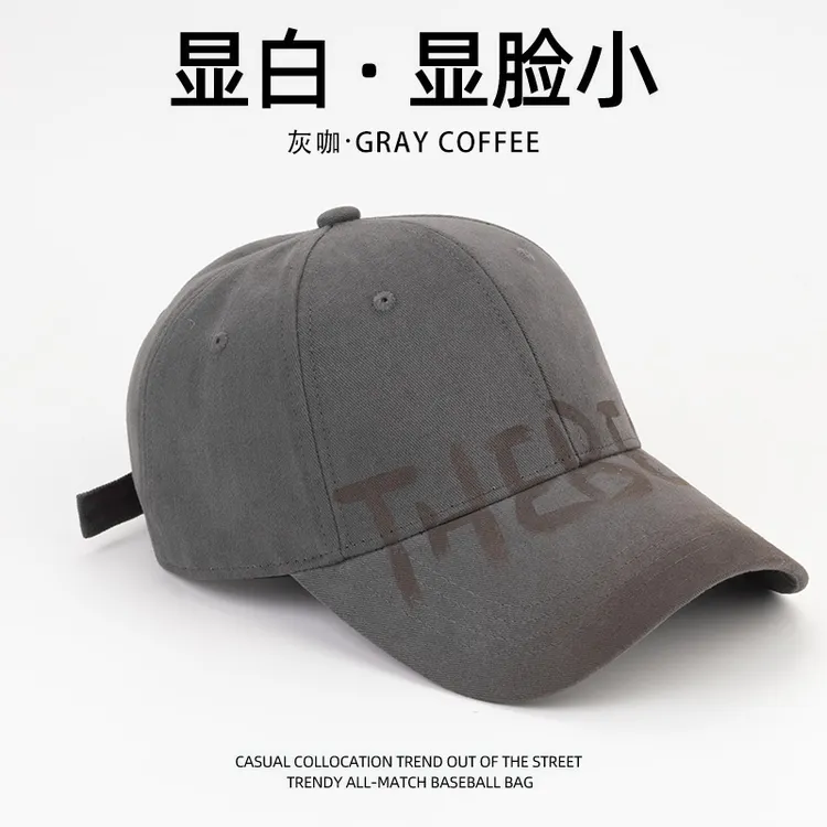 大头围水洗棒球帽女磨毛宽檐美式帽子加宽立体加深硬顶大帽檐