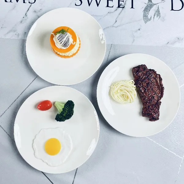 陶瓷蛋糕盘碟吃螃蟹碟糕点盘西餐盘牛排盘圆形纯白骨碟平盘浅盘