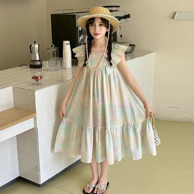 女童连衣裙夏季2025新款儿童韩版洋气裙子中大童公主裙女孩少女潮