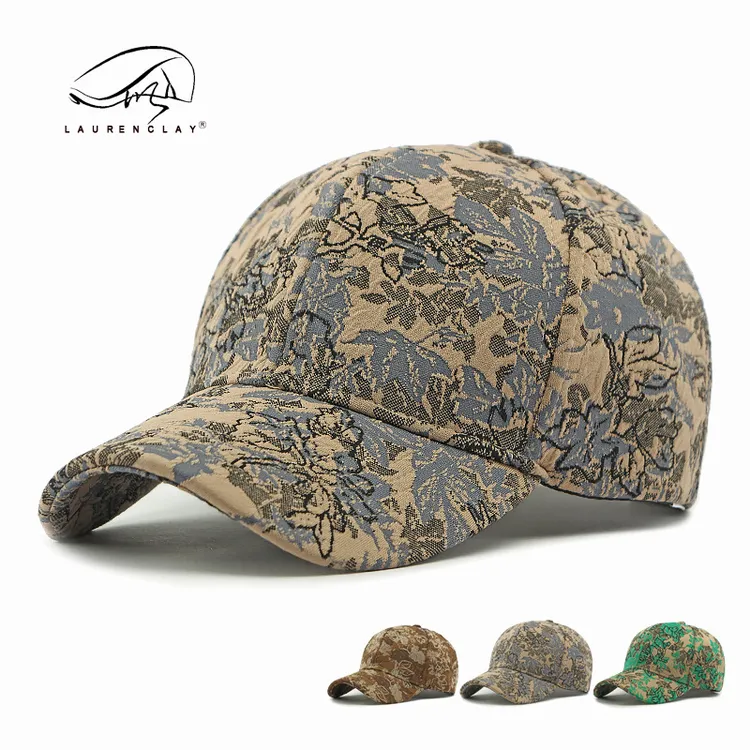 运动帽子户外洋气遮阳帽春秋高级感迷彩提花硬顶棒球帽男女通用