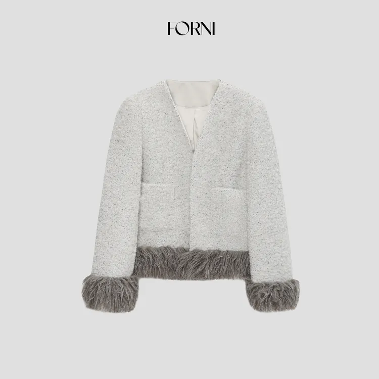 FORNI 爱莎公主的毛毛外套轻奢法式毛毛外套时尚女
