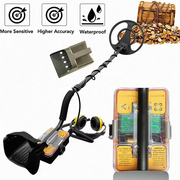 高精度脉冲式水下金属探测器地下寻宝仪整机防水潜水打捞神器X3