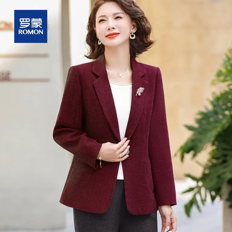 罗蒙50多岁妈妈秋装外套气质小西装新款中老年女装阔太太春秋上衣