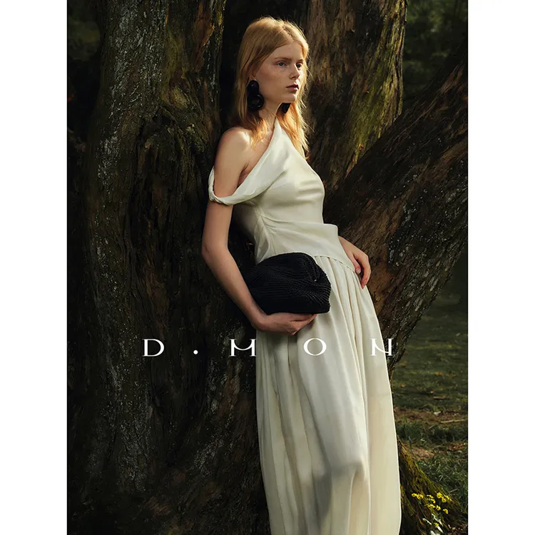 DMON|轻薄干爽砂洗铜氨丝_斜肩松弛垂坠褶皱显瘦小衫/半裙/裤