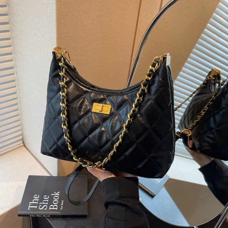 小众轻奢包包女高级感菱格链条包时尚百搭气质高级感单肩斜挎包