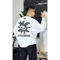 YULE语乐 7303大眼睛蝙蝠袖T恤秋季休闲宽松棉质圆领长袖弧摆卫t