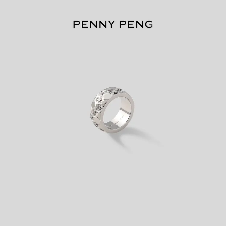 合金戒指 PENNYPENG 时尚蜂巢间钻戒指 DG12095