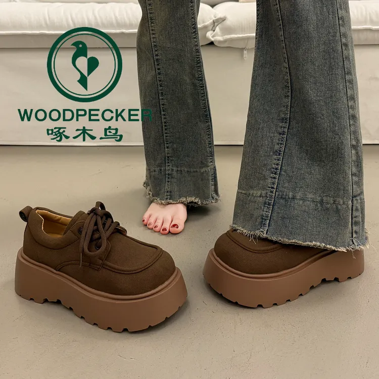 啄木鸟法式百搭系带增高厚底勃肯鞋女2025秋季新款乐福玛丽珍单鞋