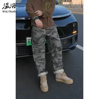 【迷彩长裤】经典伐木裤 金属铆钉装饰直筒宽松长裤