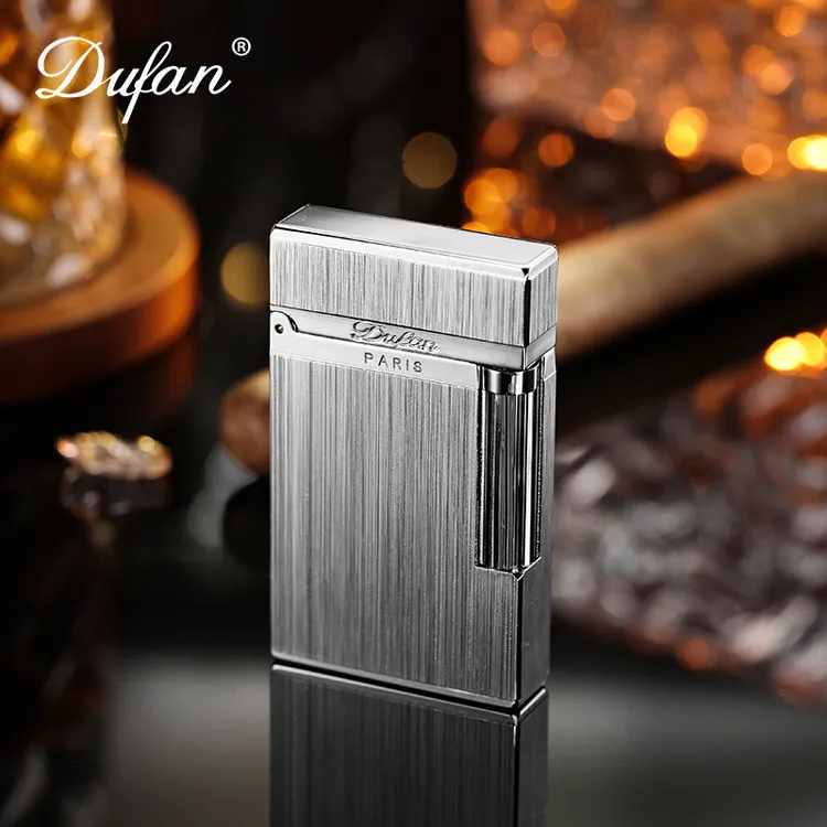 dufan朗声打火机气体奢华银钢音男士高颜值生日送男友礼物正品