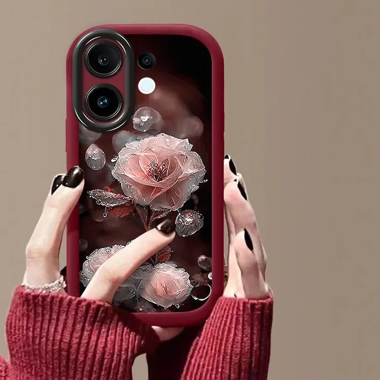 水润花朵适用vivoS30手机壳S20S19S18S17全包S12S10S9S7S16eS15
