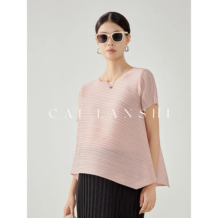 孕妇T恤夏季2025新款宽松半身裙套装短袖上衣褶皱孕妇装夏50208