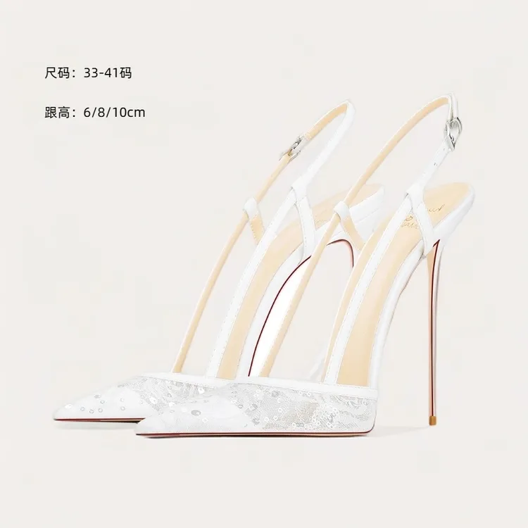 法式绝美一字带凉鞋夏季爆款洋气新款白色高端气质百搭配裙子高跟