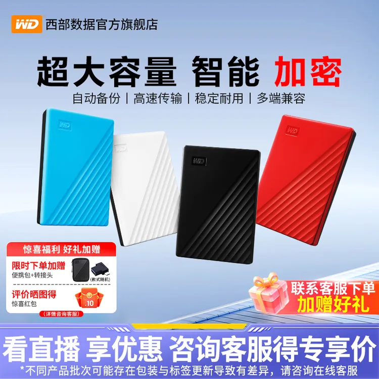 WD/西部数据移动外置摄影必备usb西部数据移动硬盘大容量高速1TB商品图