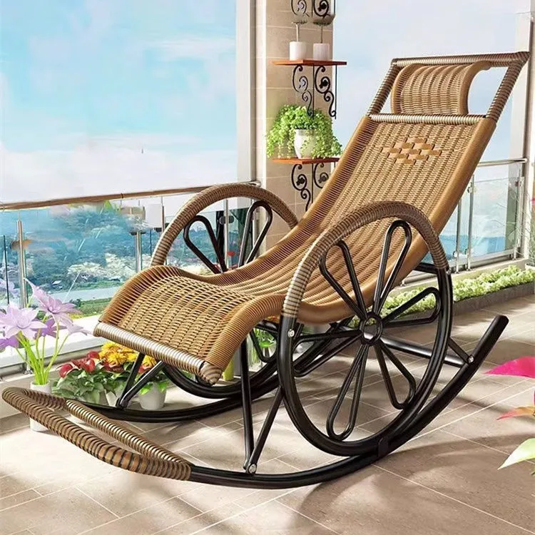 懒人摇椅家用大人沙发椅客厅老人专用午休藤椅逍遥椅阳台休闲躺椅