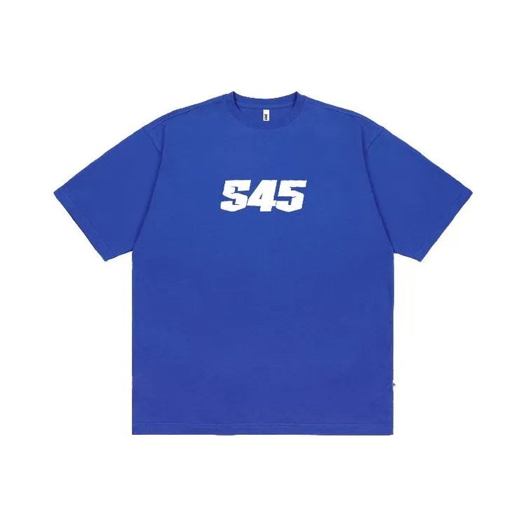 美式t恤纯棉宽松大码ins潮牌圆领落肩半袖百搭夏季简约印花体恤