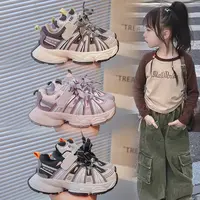 时尚女童2025新款春秋儿童软底运动鞋网面透气轻便老爹鞋BBX-6689