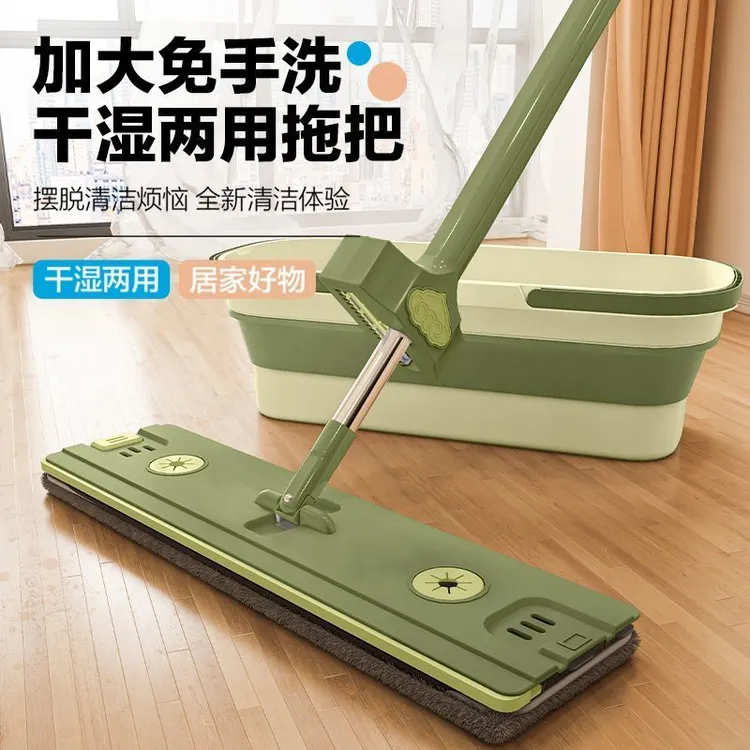 免手洗拖把家用一拖净加大号自吸水拖布一体刮水拖懒人拖地神器zk