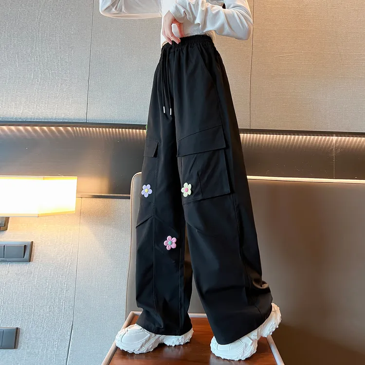 女童工装裤春秋2025新款洋气儿童美式休闲裤中大童秋季学生裤子潮