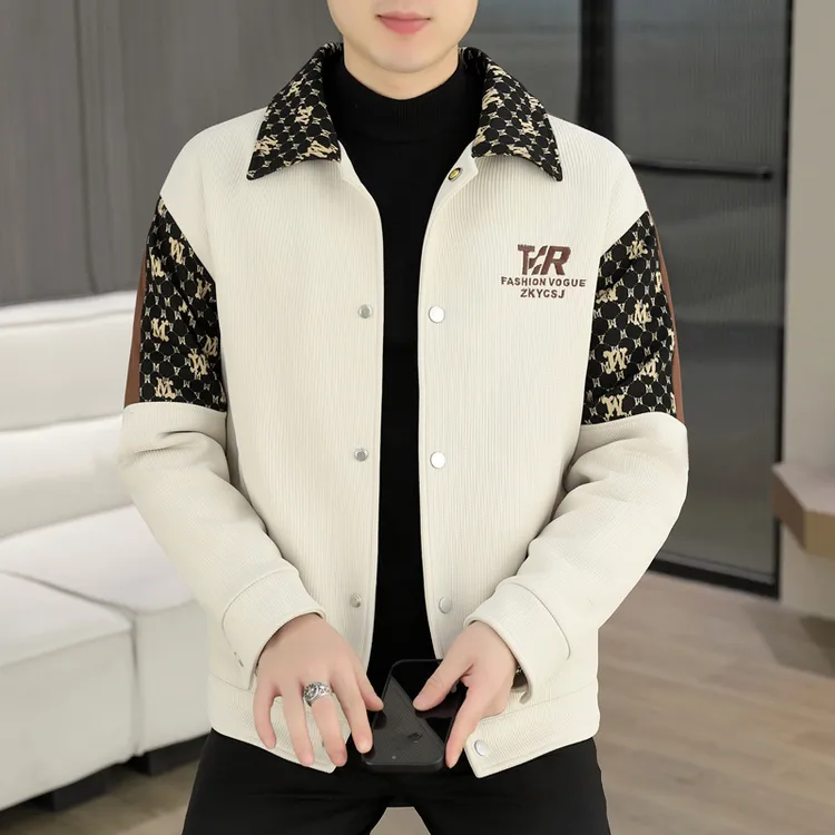 男士外套2025秋季新款韩版时尚潮流百搭休闲帅气修身男装翻领夹克