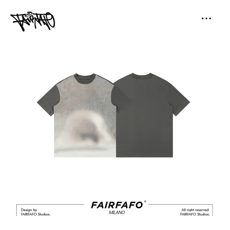 【宽松晕染短袖】ZY5ZB0659夏季复古百搭新款短袖T恤