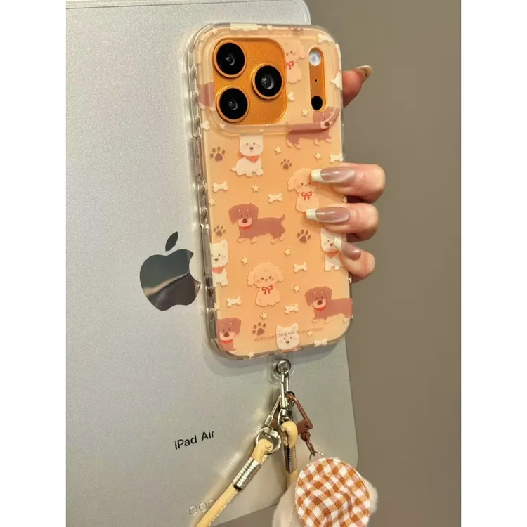 治愈萌系可爱爪印骨头小白狗适用于iphone17promax苹果16手机壳15