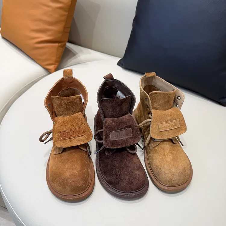 舒适百搭款皮靴系带秋季通用一脚蹬马丁靴