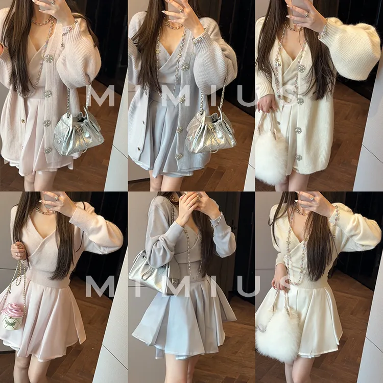 【mimius】P 26早春羊毛开衫胸针扣子可拆+上衣+半裙 汉服 WG12053