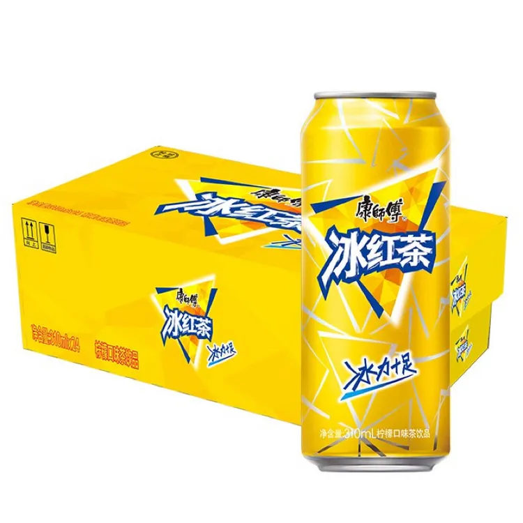 康师傅sleekcan 冰红茶柠檬口味310ml*24 罐整箱夏季茶饮