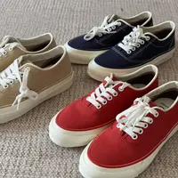 45圆头硫化系带休闲风帆布鞋