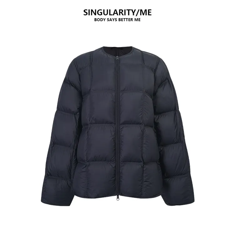 Singularity Me 9A 89130 234g新国标白鸭绒菱形格无领羽绒服外套