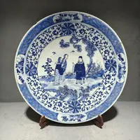 青花人物二乔缠枝莲盘20250111056