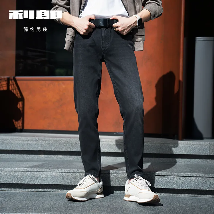 【磨砂黑】利郎25早秋【419修身九分】【消臭抑菌】百搭弹力男款牛仔裤