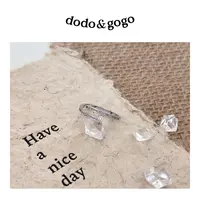DODOGOGO 合金合成锆石戒指 设计感图钉戒指气质时尚百搭简约指环