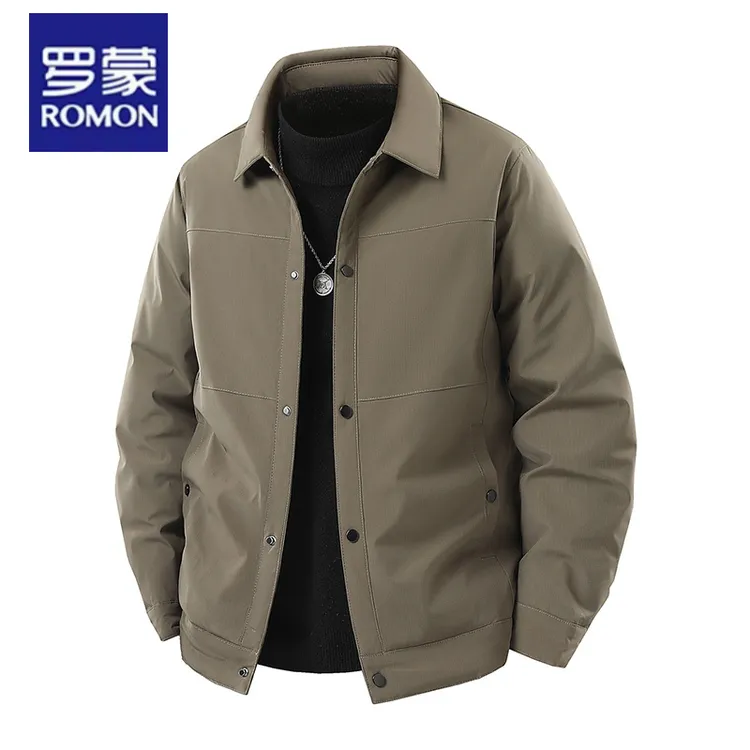 【万达撤柜】冬季男士衬衫领鸭绒轻薄羽绒服宽松休男士轻撞色轻薄