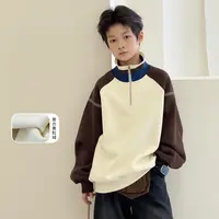 男童加绒卫衣冬装新款韩版时尚中大童套头衫儿童洋气上衣潮AB1069