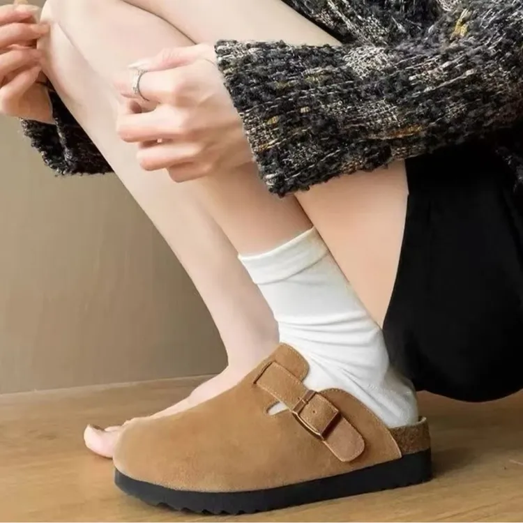 休闲厚底勃肯鞋半拖女2024夏季新款凉拖鞋时尚勃肯鞋百搭包头拖鞋