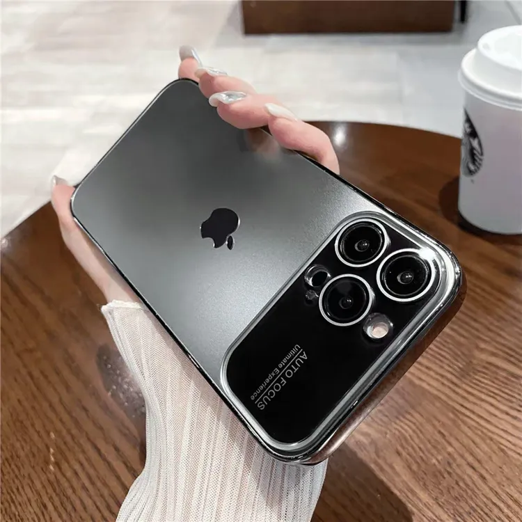 简约大视窗适用苹果16promax手机壳iPhone15全包14pro磨砂13高级